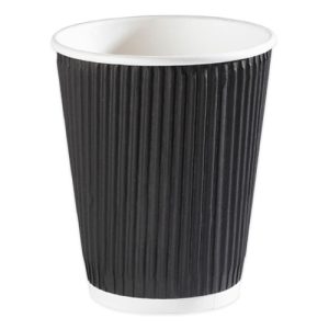 Ripple 12oz (Black) Triple Wall Cups Kraft 1×500