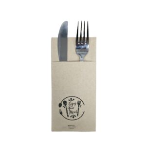 Kraft Napkin Popin Cutlery Pouch  40cm 8Fold 1*1000